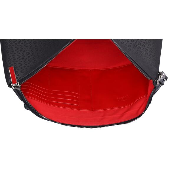 Christian Louboutin Peter Pouch Clutch Bag Black Yellow Fiber Leather - Picture 4 of 5